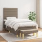 vidaXL Boxspringbett mit Matratze Taupe 100x200 cm Stoff vidaXL Boxspringbett mit Matratze Taupe 100x200 cm Stoff