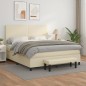 vidaXL Boxspringbett mit Matratze Creme 160x200 cm Kunstleder vidaXL Boxspringbett mit Matratze Creme 160x200 cm Kunstleder