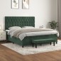 vidaXL Boxspringbett mit Matratze Dunkelgrün 160x200 cm Samt vidaXL Boxspringbett mit Matratze Dunkelgrün 160x200 cm Samt