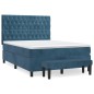 vidaXL Boxspringbett mit Matratze Dunkelblau 140x200 cm Samt vidaXL Boxspringbett mit Matratze Dunkelblau 140x200 cm Samt