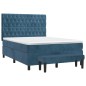 vidaXL Boxspringbett mit Matratze Dunkelblau 140x200 cm Samt vidaXL Boxspringbett mit Matratze Dunkelblau 140x200 cm Samt