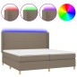 vidaXL Boxspringbett mit Matratze & LED Taupe 200x200 cm Stoff vidaXL Boxspringbett mit Matratze & LED Taupe 200x200 cm Stoff