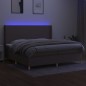 vidaXL Boxspringbett mit Matratze & LED Taupe 200x200 cm Stoff vidaXL Boxspringbett mit Matratze & LED Taupe 200x200 cm Stoff