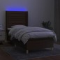 vidaXL Boxspringbett mit Matratze & LED Dunkelbraun 80x200 cm Stoff vidaXL Boxspringbett mit Matratze & LED Dunkelbraun 80x200 cm Stoff