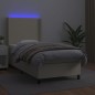 vidaXL Boxspringbett mit Matratze & LED Creme 80x200 cm Kunstleder vidaXL Boxspringbett mit Matratze & LED Creme 80x200 cm Kunstleder