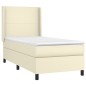 vidaXL Boxspringbett mit Matratze & LED Creme 80x200 cm Kunstleder vidaXL Boxspringbett mit Matratze & LED Creme 80x200 cm Kunstleder