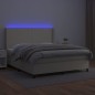 vidaXL Boxspringbett mit Matratze & LED Creme 160x200 cm Kunstleder vidaXL Boxspringbett mit Matratze & LED Creme 160x200 cm Kunstleder