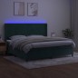 vidaXL Boxspringbett mit Matratze & LED Dunkelgrün 200x200 cm Samt vidaXL Boxspringbett mit Matratze & LED Dunkelgrün 200x200 cm Samt