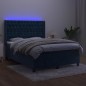vidaXL Boxspringbett mit Matratze & LED Dunkelblau 140x190 cm Samt vidaXL Boxspringbett mit Matratze & LED Dunkelblau 140x190 cm Samt