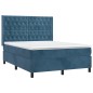 vidaXL Boxspringbett mit Matratze & LED Dunkelblau 140x190 cm Samt vidaXL Boxspringbett mit Matratze & LED Dunkelblau 140x190 cm Samt