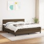 vidaXL Boxspringbett mit Matratze Dunkelbraun 180x200 cm Stoff vidaXL Boxspringbett mit Matratze Dunkelbraun 180x200 cm Stoff