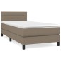vidaXL Boxspringbett mit Matratze Taupe 100x200 cm Stoff vidaXL Boxspringbett mit Matratze Taupe 100x200 cm Stoff