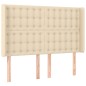 vidaXL Boxspringbett mit Matratze & LED Creme 140x190 cm Stoff vidaXL Boxspringbett mit Matratze & LED Creme 140x190 cm Stoff