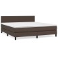 vidaXL Boxspringbett mit Matratze Braun 160x200 cm Kunstleder vidaXL Boxspringbett mit Matratze Braun 160x200 cm Kunstleder