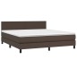 vidaXL Boxspringbett mit Matratze Braun 160x200 cm Kunstleder vidaXL Boxspringbett mit Matratze Braun 160x200 cm Kunstleder