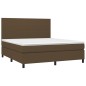 vidaXL Boxspringbett mit Matratze Dunkelbraun 180x200 cm Stoff vidaXL Boxspringbett mit Matratze Dunkelbraun 180x200 cm Stoff