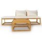vidaXL 4-tlg. Garten-Lounge-Set mit Auflagen Creme Massivholz Akazie vidaXL 4-tlg. Garten-Lounge-Set mit Auflagen Creme Massivholz Akazie