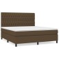 vidaXL Boxspringbett mit Matratze Dunkelbraun 180x200 cm Stoff vidaXL Boxspringbett mit Matratze Dunkelbraun 180x200 cm Stoff