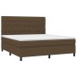 vidaXL Boxspringbett mit Matratze Dunkelbraun 180x200 cm Stoff vidaXL Boxspringbett mit Matratze Dunkelbraun 180x200 cm Stoff