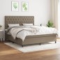 vidaXL Boxspringbett mit Matratze Taupe 160x200 cm Stoff vidaXL Boxspringbett mit Matratze Taupe 160x200 cm Stoff