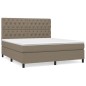 vidaXL Boxspringbett mit Matratze Taupe 160x200 cm Stoff vidaXL Boxspringbett mit Matratze Taupe 160x200 cm Stoff