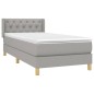 vidaXL Boxspringbett mit Matratze Hellgrau 80x200 cm Stoff vidaXL Boxspringbett mit Matratze Hellgrau 80x200 cm Stoff