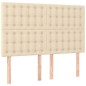 vidaXL Boxspringbett mit Matratze Creme 140x190 cm Stoff vidaXL Boxspringbett mit Matratze Creme 140x190 cm Stoff