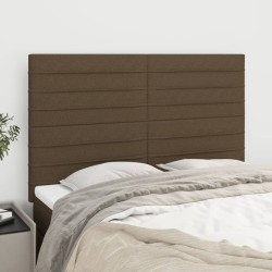 vidaXL Kopfteile 4 Stk. Dunkelbraun 72x5x78/88 cm Stoff
