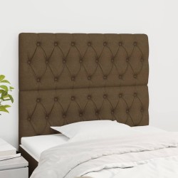vidaXL Kopfteile 2 Stk. Dunkelbraun 90x7x78/88 cm Stoff