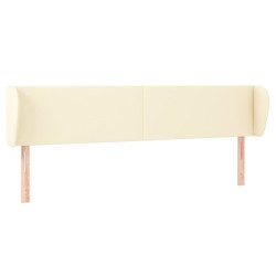 vidaXL Kopfteil mit Ohren Creme 163x23x78/88 cm Kunstleder