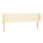 vidaXL Kopfteil mit Ohren Creme 163x23x78/88 cm Kunstleder