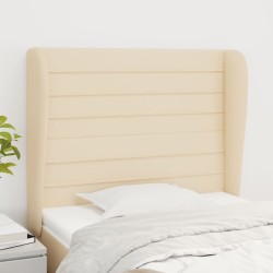 vidaXL Kopfteil mit Ohren Creme 93x23x118/128 cm Stoff