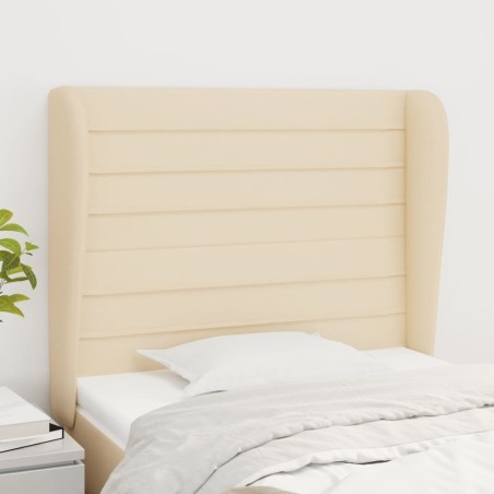 vidaXL Kopfteil mit Ohren Creme 93x23x118/128 cm Stoff