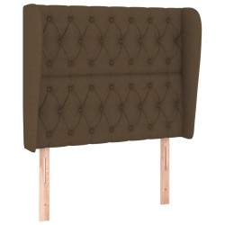vidaXL Kopfteil mit Ohren Dunkelbraun 93x23x118/128 cm Stoff