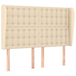 vidaXL Kopfteil mit Ohren Creme 147x23x118/128 cm Stoff