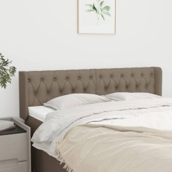 vidaXL Kopfteil mit Ohren Taupe 163x16x78/88 cm Stoff