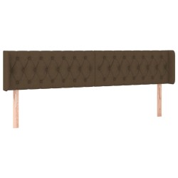 vidaXL Kopfteil mit Ohren Dunkelbraun 183x16x78/88 cm Stoff