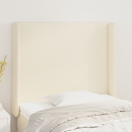 vidaXL Kopfteil mit Ohren Creme 83x16x118/128 cm Kunstleder
