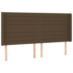 vidaXL Kopfteil mit Ohren Dunkelbraun 163x16x118/128 cm Stoff
