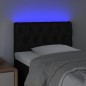 vidaXL LED Kopfteil Schwarz 80x7x78/88 cm Stoff