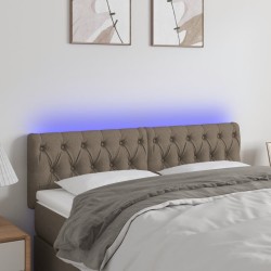 vidaXL LED Kopfteil Taupe 160x7x78/88 cm Stoff