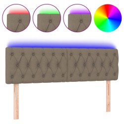 vidaXL LED Kopfteil Taupe 160x7x78/88 cm Stoff