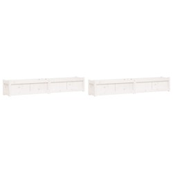 vidaXL Pflanzkübel 2 Stk. Weiß Massivholz Kiefer