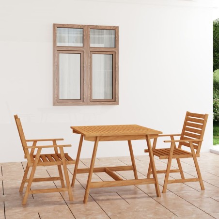 vidaXL 3-tlg. Garten-Essgruppe Massivholz Akazie 