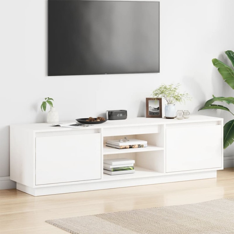 vidaXL TV-Schrank Weiß 140x35x40 cm Massivholz Kiefer vidaXL TV-Schrank Weiß 140x35x40 cm Massivholz Kiefer