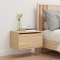 vidaXL Wand-Nachttisch mit LED-Leuchten Sonoma-Eiche vidaXL Wand-Nachttisch mit LED-Leuchten Sonoma-Eiche