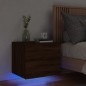 vidaXL Wand-Nachttisch mit LED-Leuchten Braun Eichen-Optik vidaXL Wand-Nachttisch mit LED-Leuchten Braun Eichen-Optik