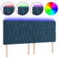 vidaXL LED Kopfteil Dunkelblau 180x7x118/128 cm Samt