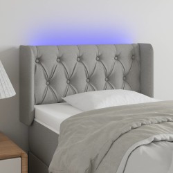 vidaXL LED Kopfteil Hellgrau 83x16x78/88 cm Stoff
