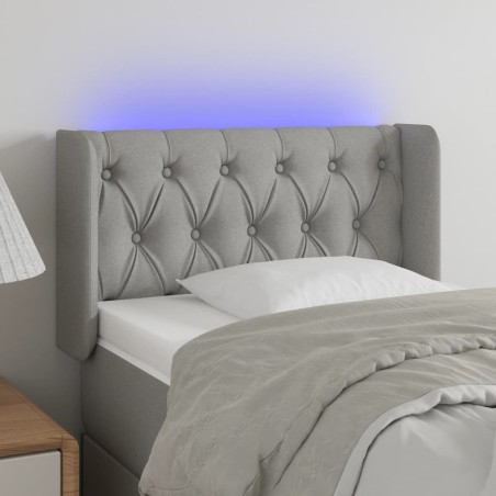 vidaXL LED Kopfteil Hellgrau 83x16x78/88 cm Stoff